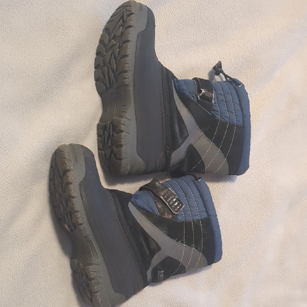 Kids Blue and Gray Winter Boots Size 13